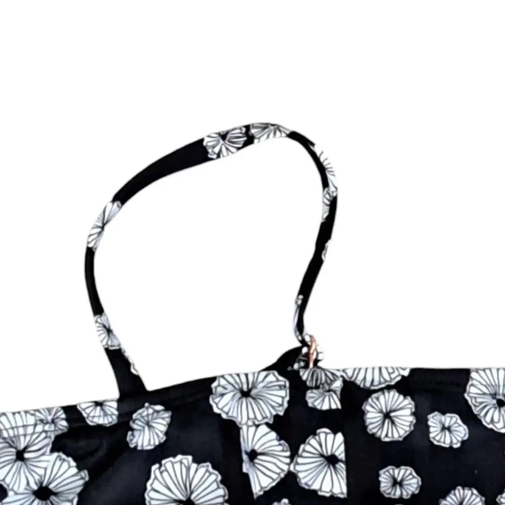 2 For $5 Sale  Raisins Girls Black  And White Floral Swim Bikini Top SZ 12 NWT